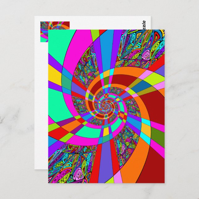 Postal Arte de patrones pintados a mano y digitalmente 3 (Anverso / Reverso)