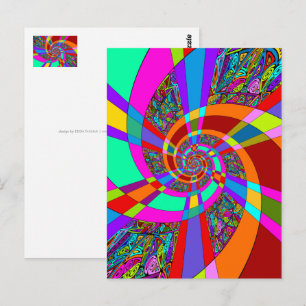 Postal Arte de patrones pintados a mano y digitalmente 3