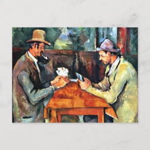 Postal Arte de Paul Cezanne: Los jugadores de cartas (dos
