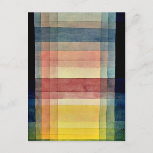 Postal Arte de Paul Klee: Arquitectura de la llanura (Anverso)