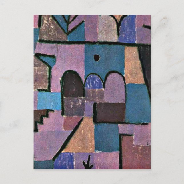 Postal Arte de Paul Klee: Oriental Garden (Anverso)