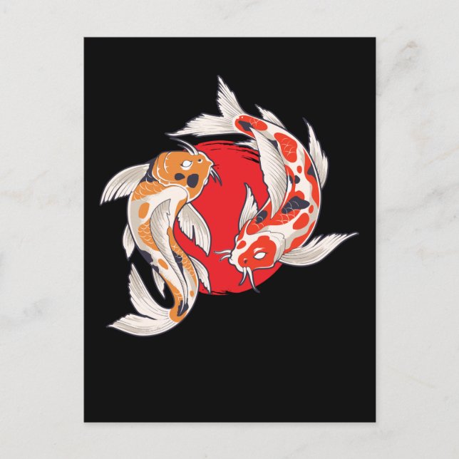 Postal Arte de peces koi japoneses Acuicultura de criador (Anverso)