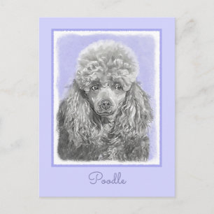 Postal Arte de perro azul grisáceo de juguete en miniatur