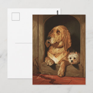 Postal Arte de perro Bloodhound Victoriano antiguo y West