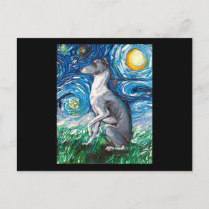 Postal Arte de perros con marionetas de la noche Starry d