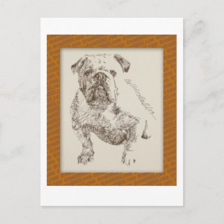 Postal Arte de perros de Bulldog inglés extraído de las p