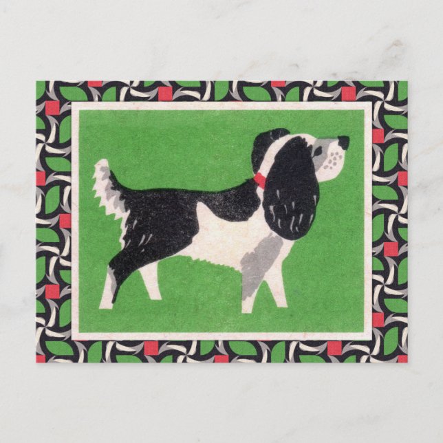 Postal Arte de perros de época (Anverso)