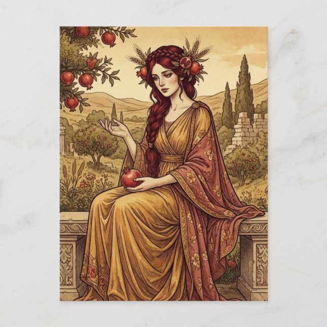 Postal Arte de Persephone Mitología Griega (Anverso)