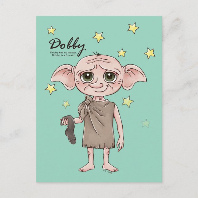 Postal Arte de Personaje Acuarela de Dobby (Anverso)