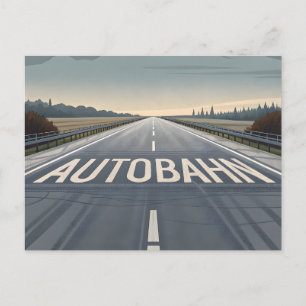 Postal Arte de perspectiva infinita de la autopista Autob