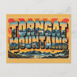 Postal Arte de picos fiordos árticos de las montañas Torn