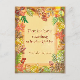 Postal Arte de pincel de follaje de otoño para Día de Acc