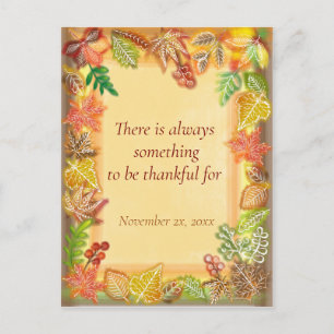 Postal Arte de pincel del follaje de otoño para Acción de