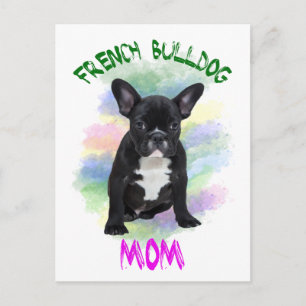 Postal Arte de pintura al óleo de acuarela de mamá Bulldo