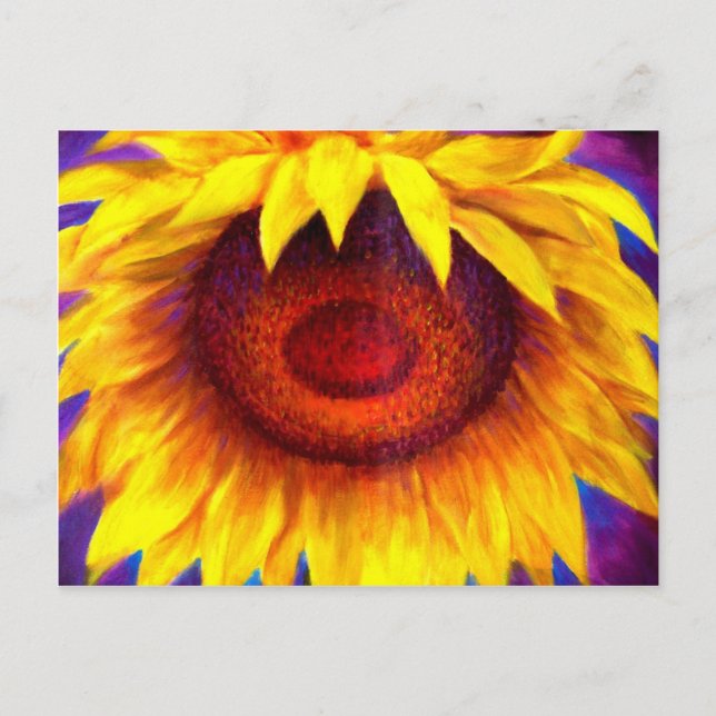 Postal Arte de pintura con girasol - Múltiple (Anverso)