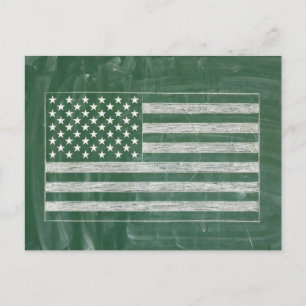 Postal Arte de pizarra de la bandera de América (Dibujo n