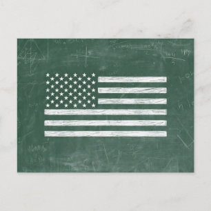 Postal Arte de pizarra de la bandera de América (Dibujo N