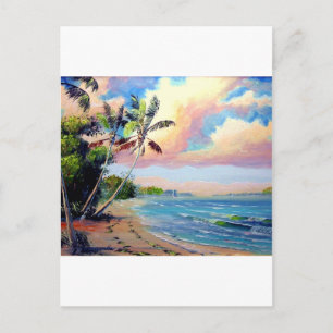 Postal Arte de playa tropical