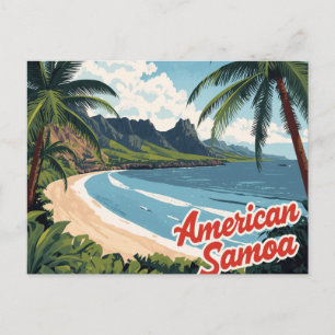 Postal Arte de playa tropical de Samoa Americana