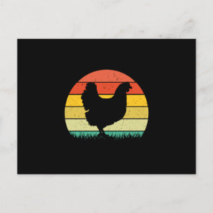Postal Arte de pollo Retro Vintaage de pollo