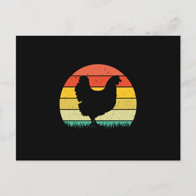 Postal Arte de pollo Retro Vintaage de pollo (Anverso)