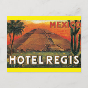 Postal Arte de Poster de Viajes de Hotel Regis Mexico_Vin