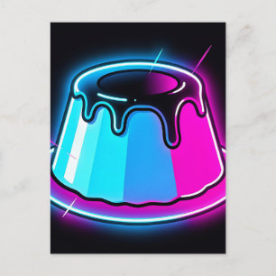 Postal Arte de Postre de Gelatina Neon