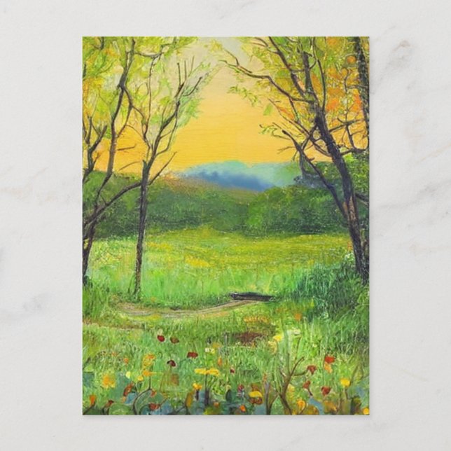 Postal Arte de primavera temprana (Anverso)