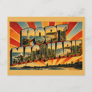 Postal Arte de pueblo costero de Port Macquarie NSW Austr