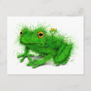 Postal Arte de rana de hierba verde