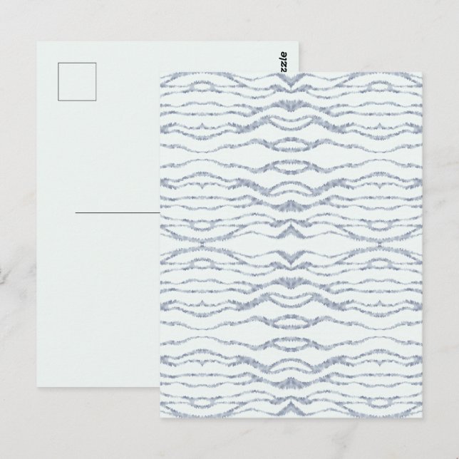 Postal Arte de rayado de zebra gris oscuro (Anverso / Reverso)