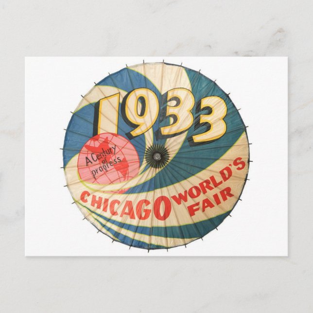 Postal Arte de recuerdo de la feria de Chicago de 1933 (Anverso)