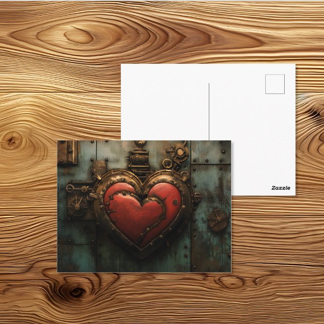 Postal Arte de remache de corazón de metal Steampunk (Subido por el creador)