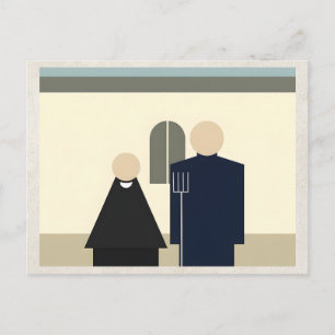 Postal Arte de remix de IA Minimalismo Pareja
