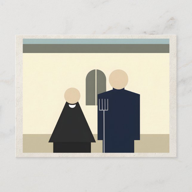 Postal Arte de remix de IA Minimalismo Pareja (Anverso)