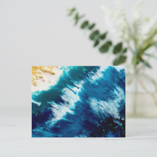 Postal Arte de resina epoxi oceánica, mar, ola