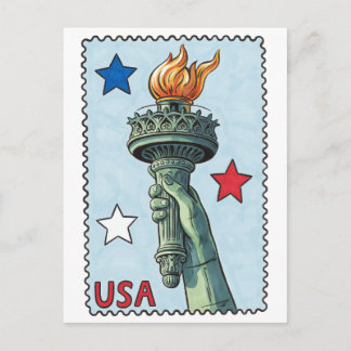 Postal Arte de sello de la antorcha de la Estatua de la L