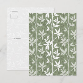 Postal Arte de Silueta Botánica Moderna Forest Breeze