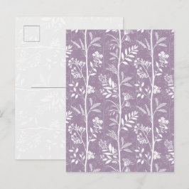 Postal Arte de silueta de flor silvestre elegante de colo