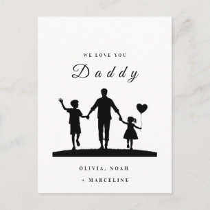 Postal Arte de silueta personalizado “Te queremos papá”