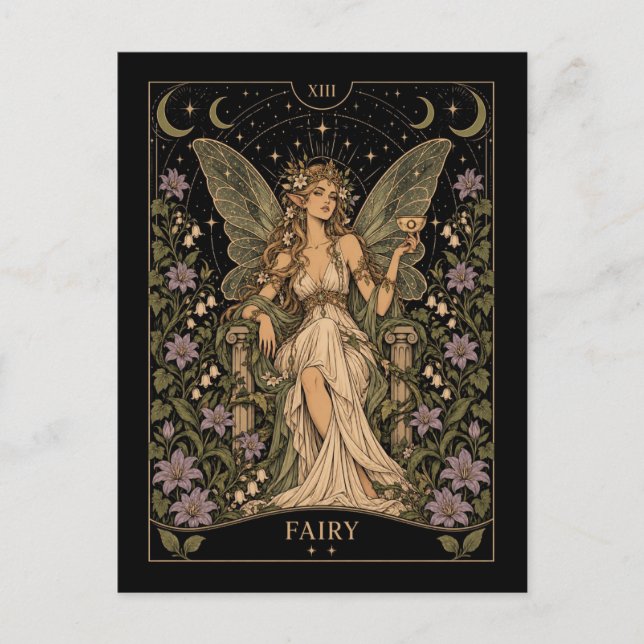 Postal Arte de Tarot de Hada, Estrellado (Anverso)