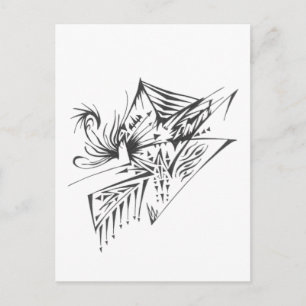 Postal Arte de tatuaje tribal abstracto blanco y negro en