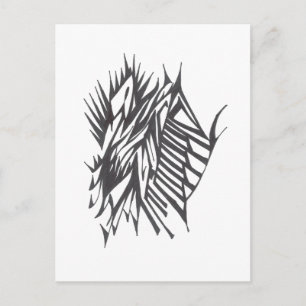 Postal Arte de tatuaje tribal abstracto mitad y mitad neg