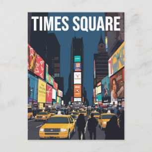 Postal Arte de taxi de Times Square Nueva York