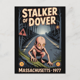Postal Arte de terror del criptido Demonio de Dover Massa