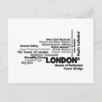 Postal Arte de texto "Londres"