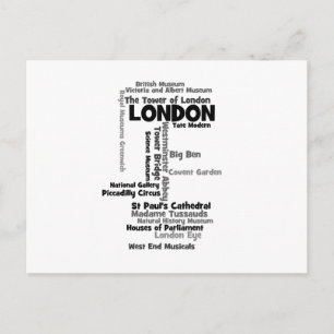 Postal Arte de texto "Londres"