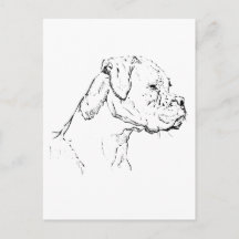 Arte de Tinta de Perro Boxer – Dibujo de Línea Min