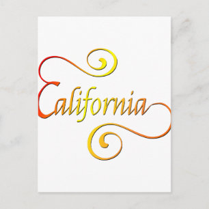 Postal Arte de tipografía de California