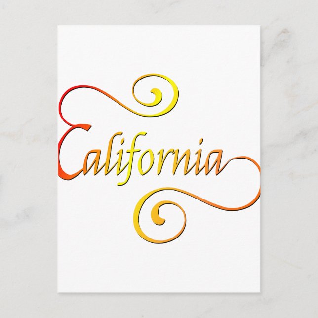 Postal Arte de tipografía de California (Anverso)